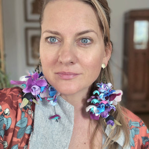 Klipsy kwiaty długie lekkie