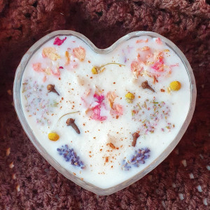 Romantyczna świeca sojowa serce o zapachu zielonej cytryny, świeczka sojowa 100%