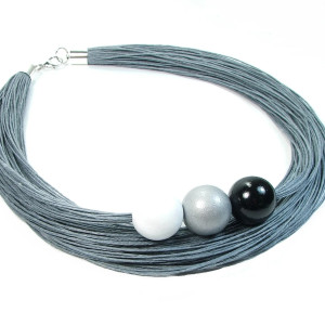 Eustoma i len naszyjnik stal