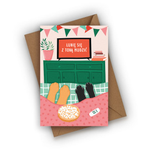 Kartka walentynkowa- Lubię się z Tobą nudzić