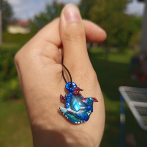 Naszyjnik małego smoka z labradorytem, idealny na prezent, magia fantasty