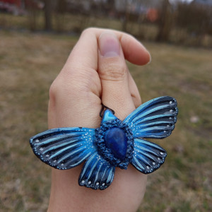 Naszyjnik nocnej ćmy z lapis lazuli , idealny na prezent, magia fantasty