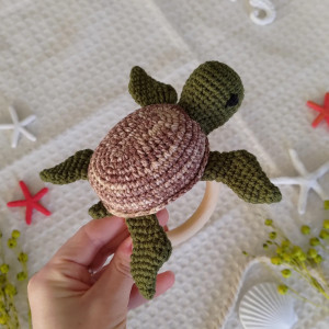 Grzechotka żółwik, Gryzak na kółku, Prezent dla maluszka