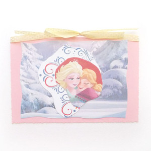 różowa kartka dla dziewczynki, frozen kartki, bajkowe kartki na Boże Narodzenie, świąteczne kartki dla dzieci, kraina lodu kartki, fajne kartki na różne okazje, kartka dla siostry, pastelowe 