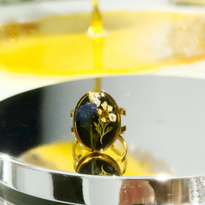 Duży owalny pierścionek Leśny Gaj