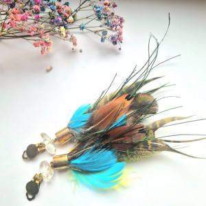 Klipsy pióra długie lekkie