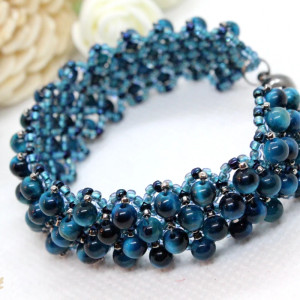 niebieskie oko tygrysa - bransoletka z kamieni naturalnych