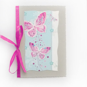 pastelowa kartka z motylkami, motylki kartka, motyle kartka bez życzeń, kartka dla dziewczyny, kartka dla dziewczynki, kartka dla kobiety