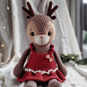 Maskotka jelonek w sukience, Prezent dla dziewczynki