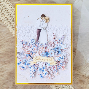 Duża kartka ślubna dla młodej pary w stylu boho