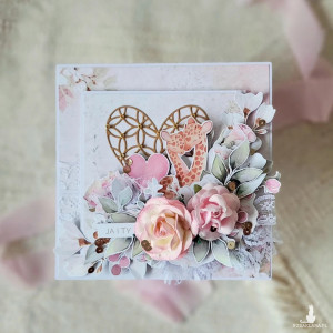 Walentynkowa kartka ręcznie robiona - Ja i Ty z żyrafami