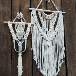 Makrama z kwietnikiem w stylu Boho