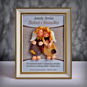Dzień Babci i Dziadka - ramka 15x20 z parą aniołków