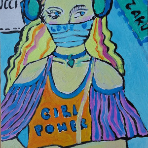 obraz ręcznie malowany mona lisa naszych czasów