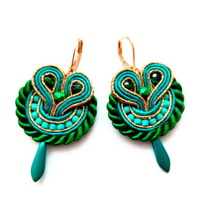 Malachitowe kolczyki sutasz