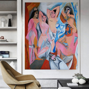 duży obraz ręcznie malowany pablo picasso panny z awinionu