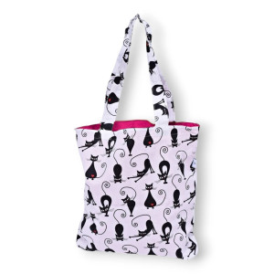 Torba na zakupy koty serca Shopperka eko torba zakupowa, siatka na zakupy, torba shopper z kotem