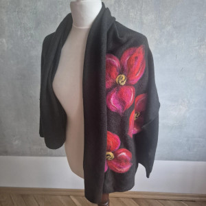 szal wełniany czarny