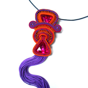 BROSZKA I NASZYJNIK SUTASZ w jednym 2in1 w kolorach INDII