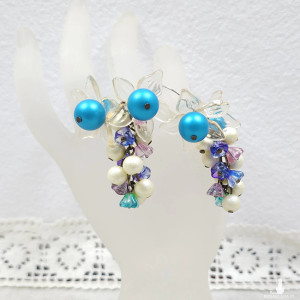 5976 długie, kolorowe kolczyki; kwiaty