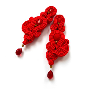 KOLCZYKI SUTASZ czerwone