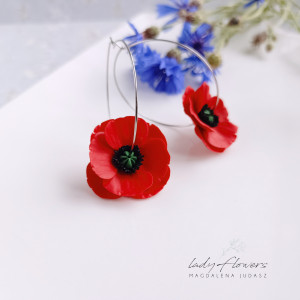 Kolczyki koła z makami