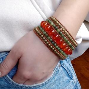 Bransoletka boho z karneolem