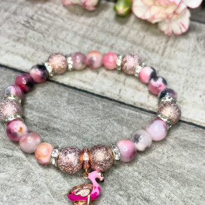 Bransoletka z jadeitu, charms flaming