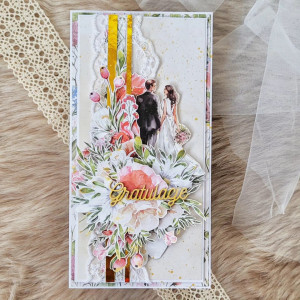 Kartka ręcznie robiona na Ślub w stylu rustykalnym/boho