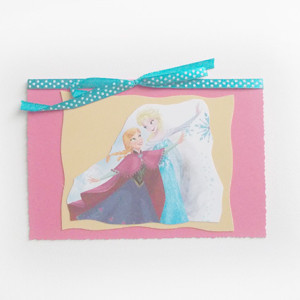 świąteczne kartki dla dzieci, różowa kartka dla dziewczynki, frozen kartki, bajkowe kartki na Boże Narodzenie, kraina lodu kartka, Anna kartka, Elsa kartka, fajne kartki na różne okazje