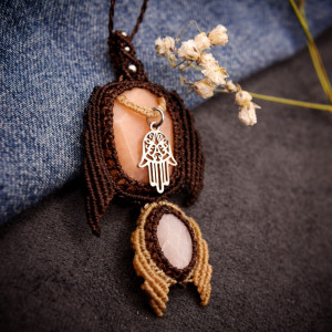 Zawieszka. Awenturyn. Kamień Słoneczny. Hansa. Makrama