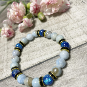 Bransoletka z niebieskiego jadeitu