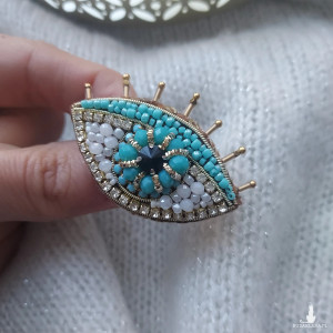 Broszka turkusowe oko