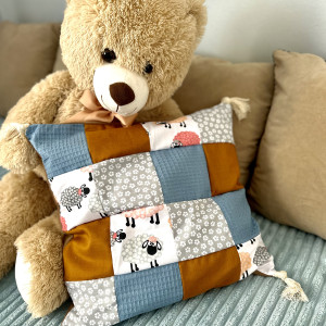 Poduszka z poszewką patchworkową boho 40x40