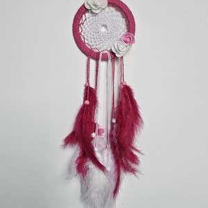 Łapacz snów ciemnoróżowo-biały