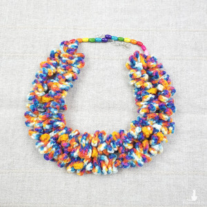 6572 kolorowy, lekki, włóczkowy naszyjnik; boa