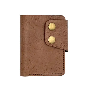 Brązowy portfel ze skóry ręcznie uszyty.