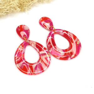 Lekkie kolczyki Blask Flamenco z gliny polimerowej