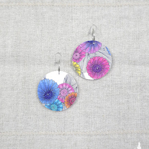 6583 kolorowe, niepowtarzalne, duże, dwustronne kolczyki; 4 w 1;