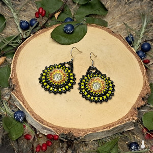 Verano - hematytowo złote kolczyki z koralików