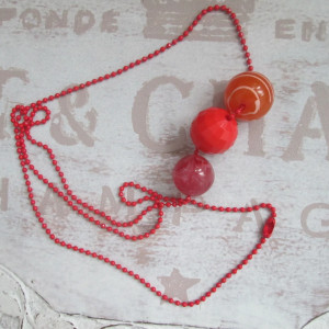 Nowa*Sztuczna biżuteria handmade *Naszyjnik kulkowy z zawieszkami *