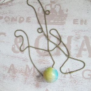 Nowa*Sztuczna biżuteria handmade *Naszyjnik kulkowy z zawieszką *