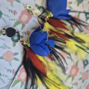 klipsy piora kwiaty boho