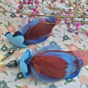 klipsy piora kwiaty boho