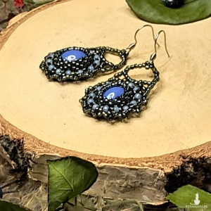 Verano - hematytowo fioletowe kolczyki z koralików