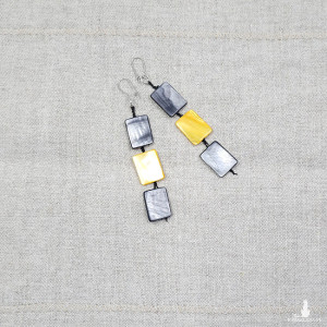 6090 żółte, grafitowe kolczyki