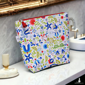 Kosmetyczka damska etui do torebki wodoodporna kosmetyczka organizer kaszubski folk