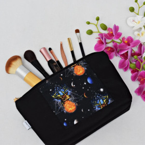 Kosmetyczka damska etui do torebki wodoodporna kosmetyczka organizer kosmos renifer