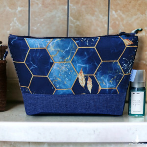 Kosmetyczka damska etui do torebki wodoodporna duża kosmetyczka organizer heksagony