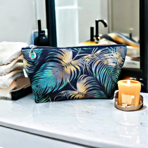 Kosmetyczka damska welurowa etui do torebki organizer do torby duża kosmetyczka pióra